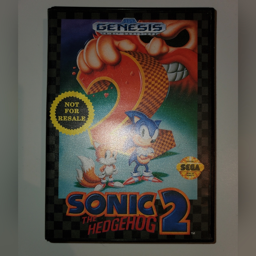 Sega Genesis Sonic the Hedgehog 2 Game, Original Box And Manual Vintage,UNTESTED